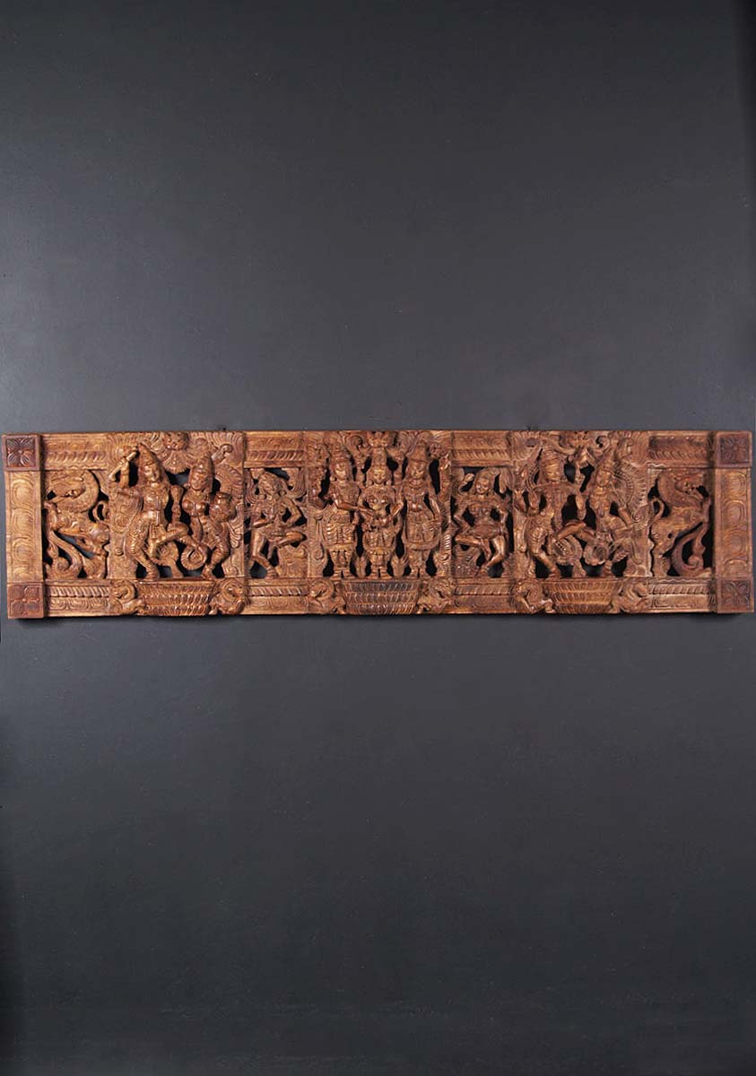 Meenakshi Kalyanam Wood Panel 72"